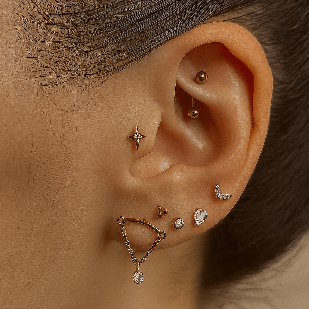 Triple Bead Flat Back Stud - Nadare Co.