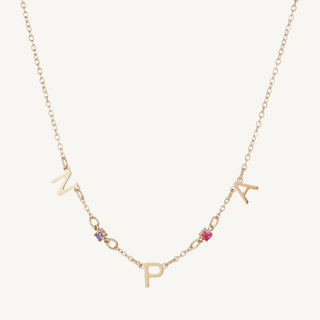 Initial & Birthstone Necklace