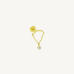 Curved Bar Chain Flat Back Stud - Nadare Co.