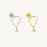 Curved Bar Chain Flat Back Stud - Nadare Co.