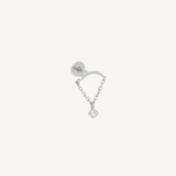 Curved Bar Chain Flat Back Stud - Nadare Co.