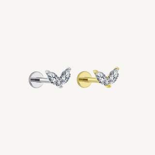 Marquise Duo Flat Back Stud