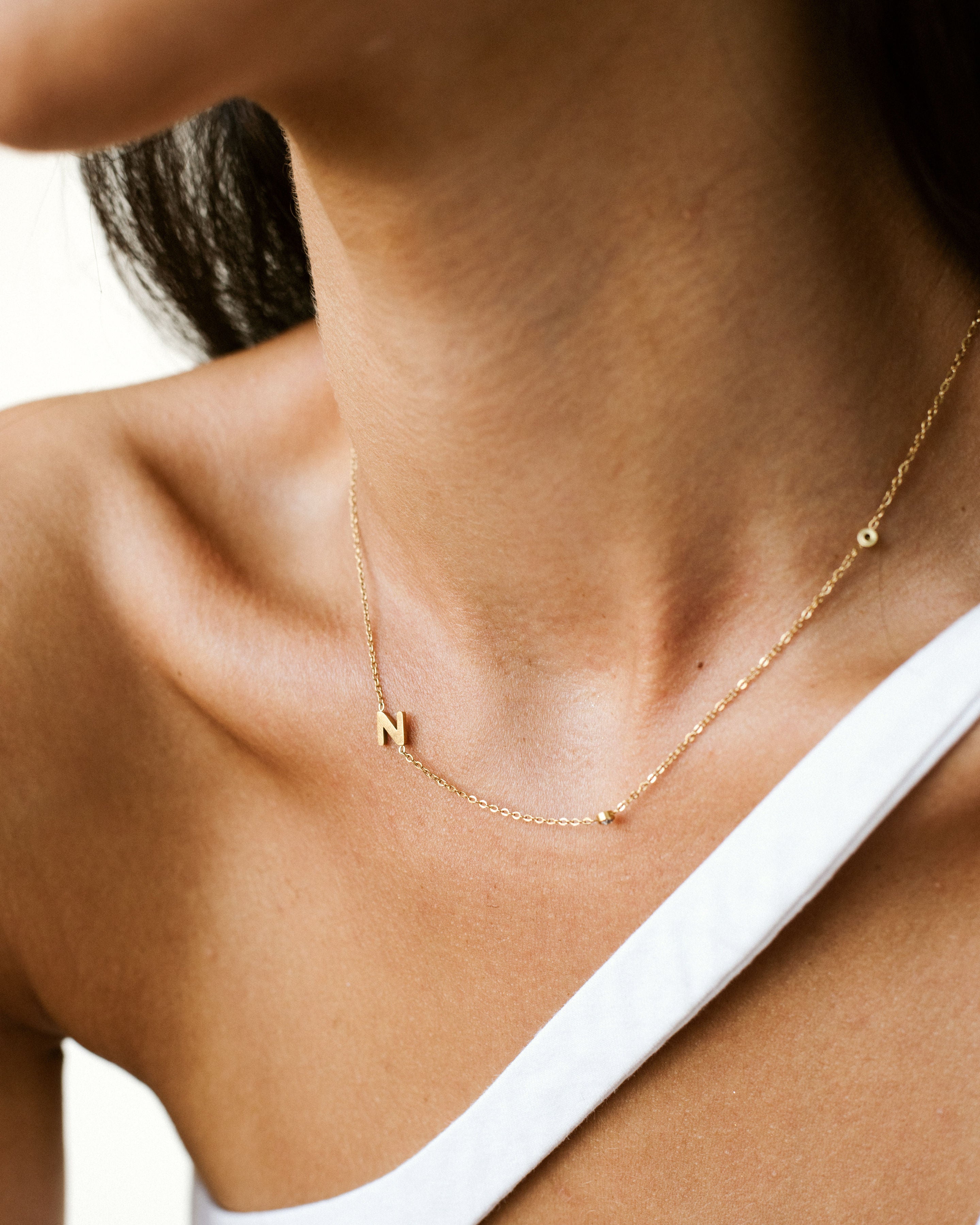 Dainty Initial Necklace - Nadare Co.
