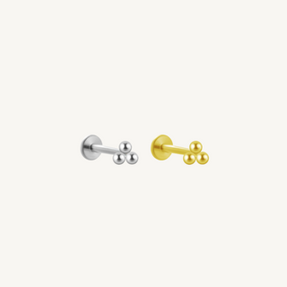 Triple Bead Flat Back Stud