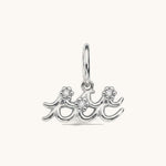 Nadare Co. silver Aquarius zodiac charm with cubic zirconia accents for necklace layering