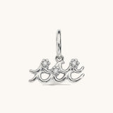 Nadare Co. silver Aquarius zodiac charm with cubic zirconia accents for necklace layering