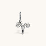Nadare Co. silver Aries zodiac charm featuring sparkling cubic zirconia stones for necklace layering