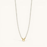 Nadare Co. Classic Pearl Chain featuring round white imitation pearls with a gold-tone clasp for charms.