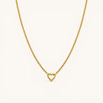 Nadare Co. gold plated Classic Switch Chain necklace with a heart-shaped pendant on a delicate link chain.