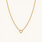 Nadare Co. gold plated Classic Switch Chain necklace with a heart-shaped pendant on a delicate link chain.