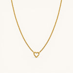 Nadare Co. gold-plated stainless steel Classic Switch Chain necklace with a dainty heart-shaped pendant.