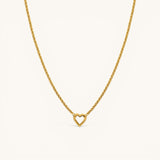 Nadare Co. gold-plated stainless steel Classic Switch Chain necklace with a dainty heart-shaped pendant.