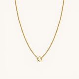 Nadare Co. gold plated stainless steel Classic Switch Chain necklace with a minimalist circular pendant.