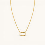 Nadare Co. gold plated stainless steel Classic Switch Chain necklace with a carabiner-style pendant.