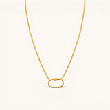 Nadare Co. gold plated stainless steel Classic Switch Chain necklace with a carabiner-style pendant.