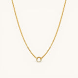 Nadare Co. gold-plated stainless steel Classic Switch Chain necklace with a crystal-accented circular pendant.