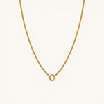Nadare Co. gold-plated stainless steel Classic Switch Chain necklace with a minimalist circular pendant design.