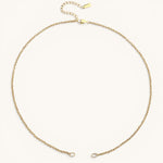 Nadare Co. gold plated stainless steel Classic Switch Chain necklace with adjustable extension and clasp.