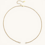 Nadare Co. gold plated stainless steel Classic Switch Chain necklace with an adjustable extension clasp.
