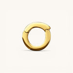 Nadare Co. gold circular switch clasp for charm necklaces with a polished, minimalist design.