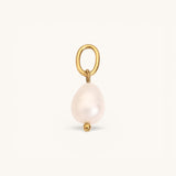 Nadare Co. Coastal Cowgirl Necklace featuring a freshwater pearl charm with a gold-tone oval ring and clasp detail.