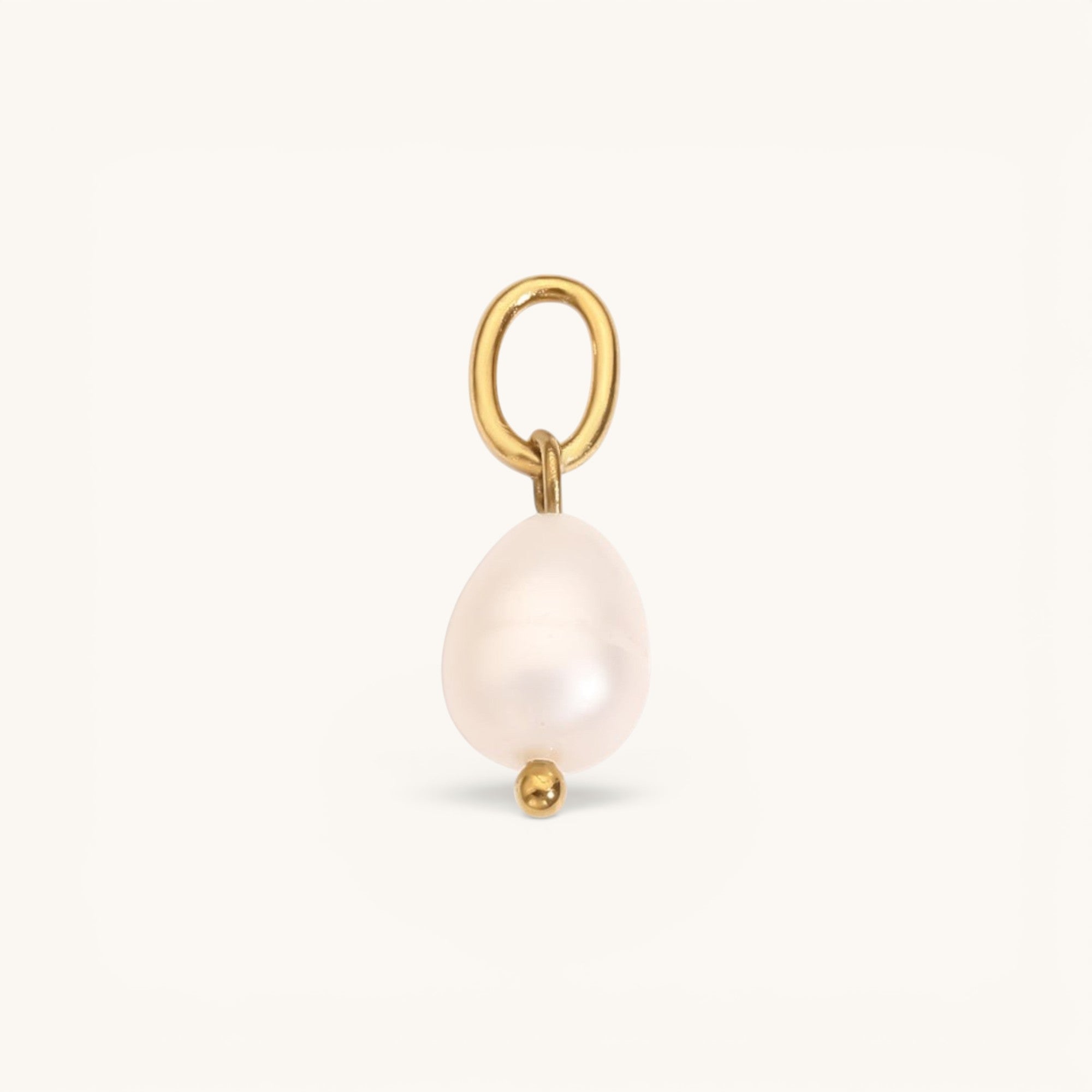 Nadare Co. Coastal Cowgirl Necklace featuring a freshwater pearl charm with a gold-tone oval ring and clasp detail.