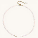 Nadare Co. freshwater pearl chain necklace with gold-tone clasp and adjustable extender on a white background.