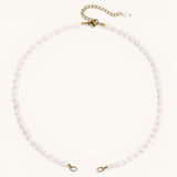 Nadare Co. freshwater pearl chain necklace with gold-tone clasp and adjustable extender on a white background.