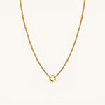 Nadare Co. gold plated chain necklace with a circular pendant link, designed for everyday wear.