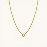 Nadare Co. gold plated chain necklace with a circular pendant link, designed for everyday wear.