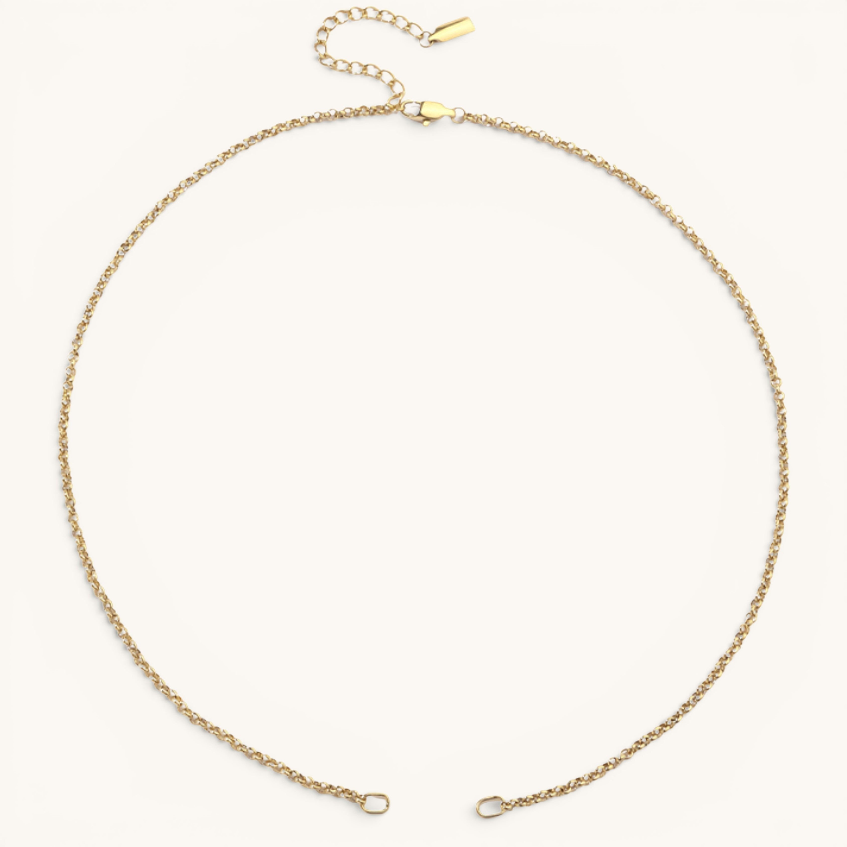 Nadare Co. gold plated stainless steel dainty chain necklace with an adjustable extension and lobster clasp