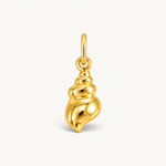 Nadare Co. gold plated stainless steel conch shell charm with a smooth, polished, and sculptural coastal design.