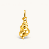 Nadare Co. gold plated stainless steel conch shell charm with a smooth, polished, and sculptural coastal design.