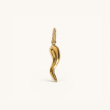 Nadare Co. gold cornicello charm pendant with a smooth, polished finish for a classic Italian horn necklace.