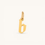 Nadare Co. gold-plated stainless steel gothic letter b charm with sharp edges for a necklace stack