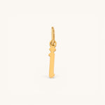 Nadare Co. gold plated stainless steel gothic letter I charm with sharp edges and old-English style