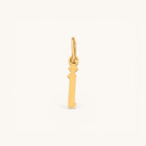 Nadare Co. gold plated stainless steel gothic letter I charm with sharp edges and old-English style