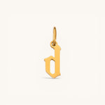 Nadare Co. gold-plated stainless steel gothic letter D charm with sharp edges for necklace stacking