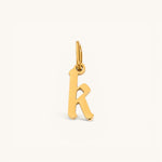 Nadare Co. gold-plated stainless steel gothic letter K charm with sharp old-English style edges