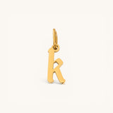 Nadare Co. gold-plated stainless steel gothic letter K charm with sharp old-English style edges
