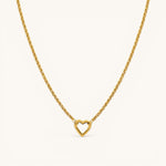 Nadare Co. gold-plated stainless steel heart-shaped switch clasp on a delicate chain necklace