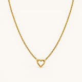 Nadare Co. gold-plated stainless steel heart-shaped switch clasp on a delicate chain necklace