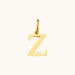 Nadare Co. gold plated stainless steel letter Z initial charm with a clean serif font design