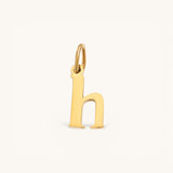 Nadare Co. gold-plated stainless steel lowercase letter h charm for everyday jewelry layering