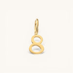 Nadare Co. gold-plated stainless steel number eight charm for personalized jewelry layering