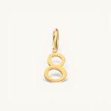 Nadare Co. gold-plated stainless steel number eight charm for personalized jewelry layering