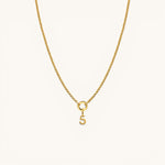 Nadare Co. gold plated stainless steel number 5 charm necklace on a delicate chain