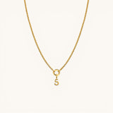 Nadare Co. gold plated stainless steel number 5 charm necklace on a delicate chain