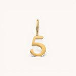Nadare Co. gold plated stainless steel number five charm for personalized jewelry layering