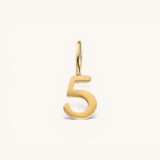 Nadare Co. gold plated stainless steel number five charm for personalized jewelry layering